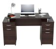 43" Espresso Computer Desk With Four Drawers