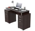 43" Espresso Computer Desk With Four Drawers