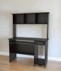 61.8" Espresso Melamine and Engineered Wood Computer Desk with Hutch