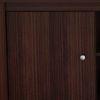 63" Dark Brown Wood And Metal Cabinet Enclosed Storage Mirrored TV Stand