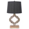 12 X 14 X 25.25 Black Traditional Wooden Linen Shade - Table Lamp