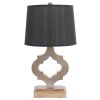 12 X 14 X 25.25 Black Traditional Wooden Linen Shade - Table Lamp