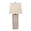 6 X 6 X 27.5 Tan Metal Mirror - Table Lamp