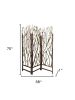 58" X 70" Brown Wood Tree Screen