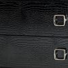 Croc Black Lacquer Faux Crocodile 2 Drawer Nightstand