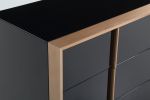 29" Black And Brushed Bronze Dresser