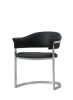 Black And Silver Upholstered Faux Leather Dining Side Chair