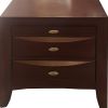 25" Espresso Three Drawers Solid Wood Nightstand