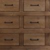 44" Brown Solid Wood Nine Drawer Triple Dresser