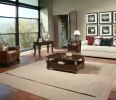 Set of 3 23" Solid Wood Brown Coffee Table With Shelf and End Tables