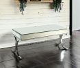42" X 21" X 19" Mirrored Top And Chrome Coffee Table