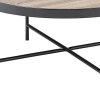 32" Brown And Black Iron Round Distressed Coffee Table