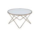 34" X 34" X 18" Frosted Glass Champagne Coffee Table