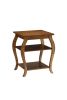 Walnut Finish Bow Leg Square End Table