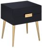 24" Black and Gold End Table With Two Drawers