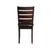 Set of Two Black And Brown Upholstered Faux Leather Ladder Back Dining Side Chairs