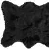 2' X 3' Black Animal Print Area Rug