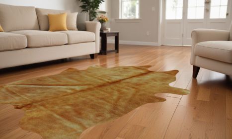 6' X 7' Golden Honey Exotic Cowhide Area Rug
