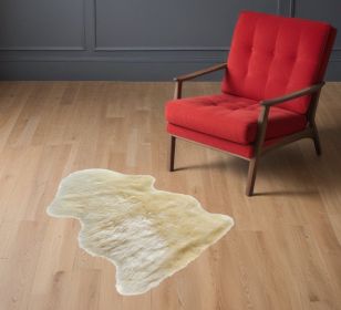 2' x 3' Gold Sheepskin Non Skid Area Rug