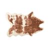 4' x 5' Brown and Ivory Faux Cowhide Animal Print Printed Area Rug