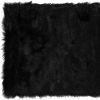2' X 3' Black Faux Fur Animal Print Area Rug