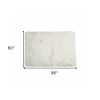5' X 8' Off White Faux Fur Rectangular Area Rug
