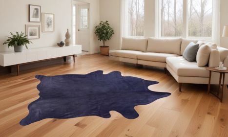 72" X 84" Navy Cowhide - Rug