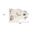 2' x 3' Ivory Black and Gray Spotted Shag Sheepskin Area Rug