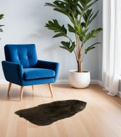 2' X 3' Brown  Natural Sheepskin Single Short Haired Area Rug
