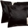 Set of Two 12" X 20" Black and White Cowhide Throw Pillow