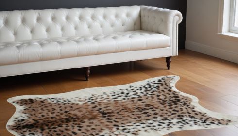 63" X 90" Leopard Faux Hide - Area Rug