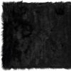 3" X 5" Black Rectangular Faux Fur - Area Rug