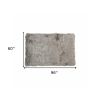 5' X 8' Gray Faux Sheepskin Area Rug