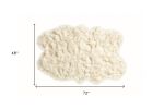 4' x 6' Off White Faux Sheepskin Washable Area Rug