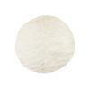 72" Off White Circular Faux Fur Area Rug