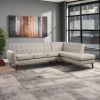 Gray Faux Leather L Shaped Two Piece Sofa and Chaise Sectional