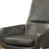 30" X 33" X 40" Black Top Grain Leather Accent Chair