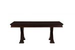 60" Espresso Solid Wood Double Pedestal Base Dining Table