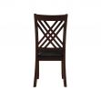 Set of Two Black Upholstered Faux Leather Cross Back Dining Side Chairs