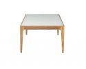 43" White And Natural Glass Coffee Table