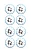 Charming Light Blue And Black Set Of 8 Knobs