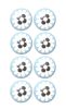 Charming Light Blue And Black Set Of 8 Knobs