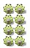 1.5" X 1.5" X 1.5" Lemon Black And Silver  Knobs 8 Pack