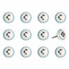 Floral White And Sky Blue Set Of 12 Knobs