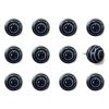 1.5" X 1.5" X 1.5" Black And Light Blue Knobs 12 Pack