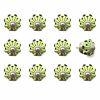 1.5" X 1.5" X 1.5" Yellow Green And Silver  Knobs 12 Pack