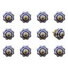1.5" X 1.5" X 1.5" White Blue And Copper  Knobs 12 Pack