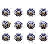 1.5" X 1.5" X 1.5" White Blue And Copper  Knobs 12 Pack