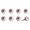 1.5" X 1.5" X 1.5" Hues Of Cream Pink And Silver  Knobs 8 Pack