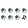 1.5" X 1.5" X 1.5" Hues Of White Green And Black  Knobs 8 Pack
